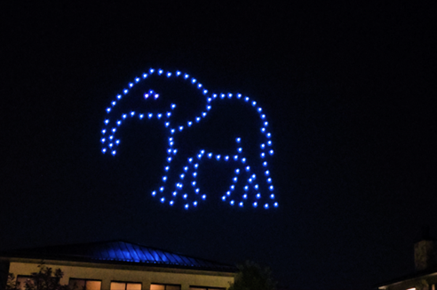 Still image of drone show at Friendship Village St Louis